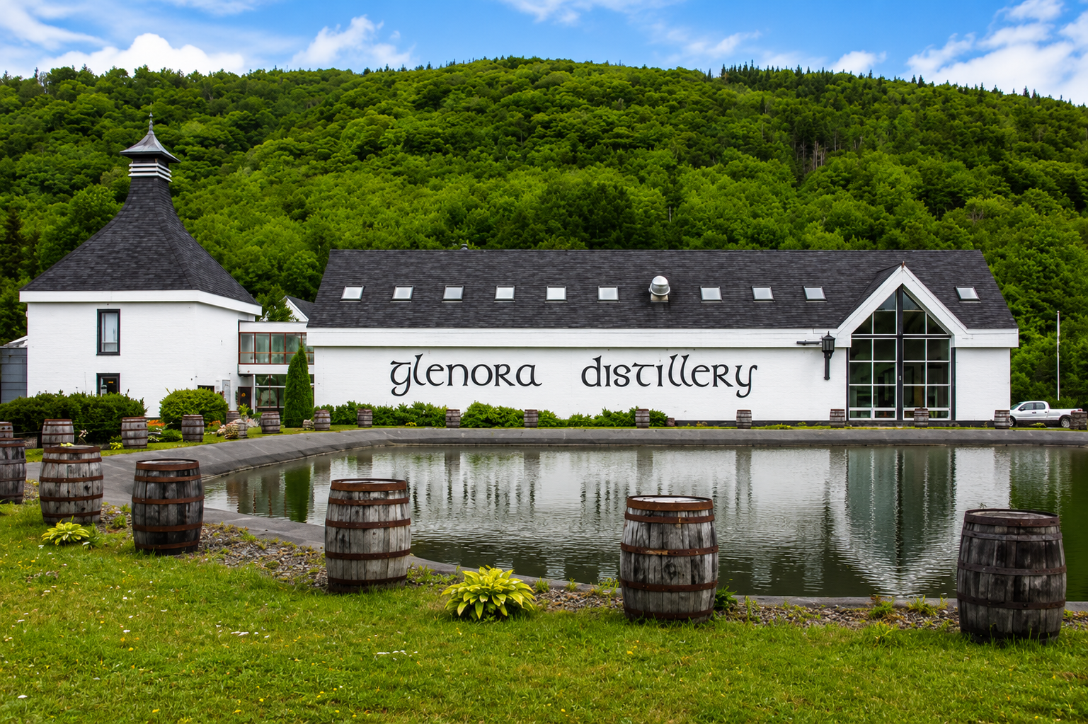 Glenora Distillery exterior in Nova Scotia