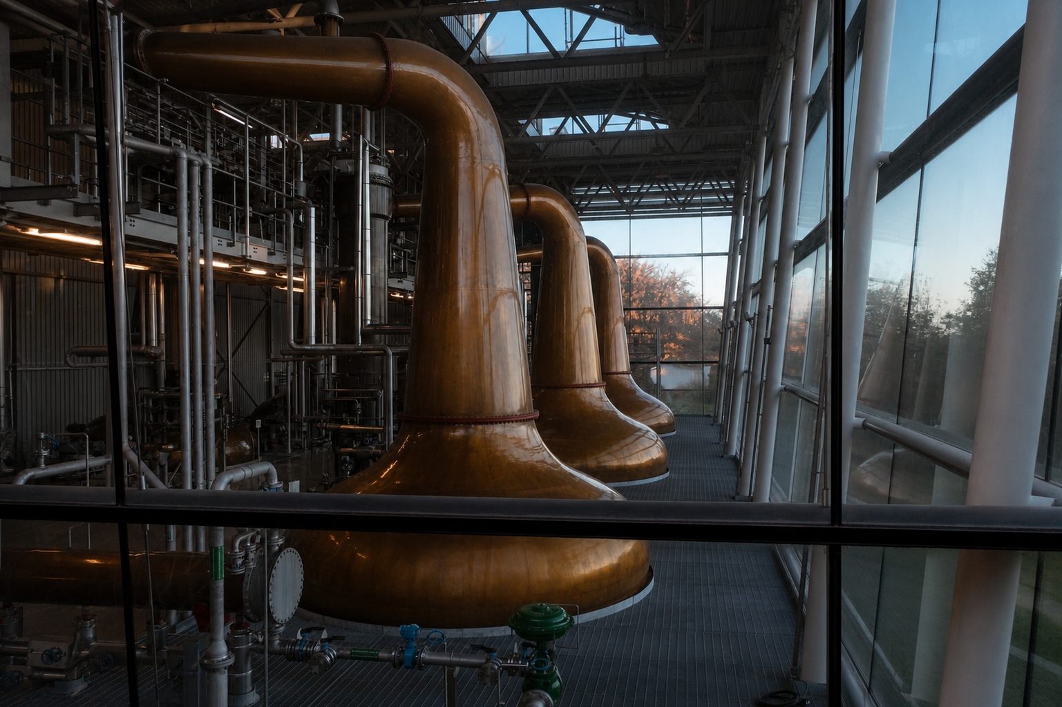 Copper pot stills at Midleton Distillery